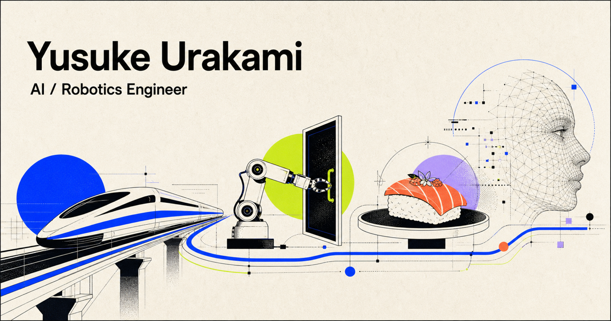 An illustrated journey from a maglev train through robotics and food to a digital human